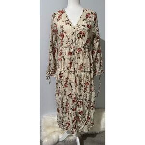 Studio west apparel floral maxi boho v neck dress M